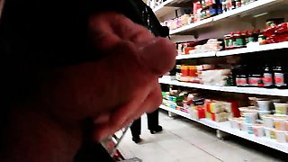 Horny amateur guy playing with his cock in a public place