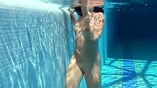 Jessica Lincoln small tatted Russian teen in the pool