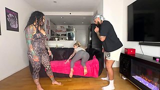 Horny Personal Trainer Bianca Bailee and Joanna Angel Tag-Team Client
