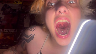 Goth Girl No Makeup Mouth Tour! Tongue Teeth