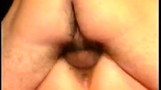 Busty brunette spitroasted and mouth jizzed in vintage threeway