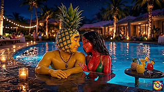 Poolside Passion Under the Stars - AI Hentai ASMR
