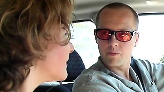 German redhead stops car for fucking