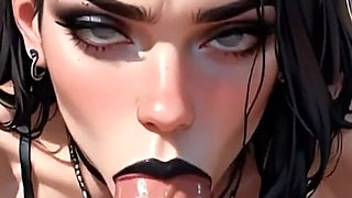 Anime Ai Tattooed Girl Gives Her Friend a Blowjob He'll Never Forget