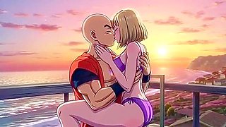 Android 18 & Krillin Beach House Passion - Romantic 3d Anime