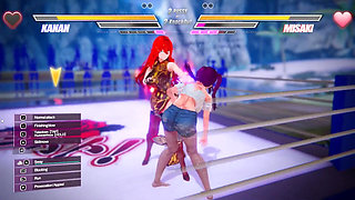 Lesbian Battle BDSM Hentai Game Ep.1 Readhead Lesbian Scissoring and Squirting Fight!