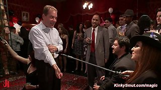 Public birthday sex orgy BDSM party