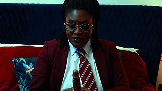 Naughty Student Oshun mocks your small cock!