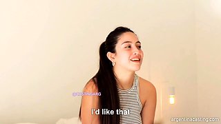 Teen Brunette Casting Blowjob