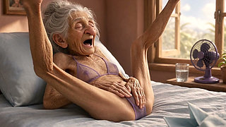 90 Year Old Mature Woman Has Multiple Orgasms in Bed with a Soaking Wet Pussy