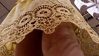 Attractive milfs with sexy legs voyeur upskirt compilation
