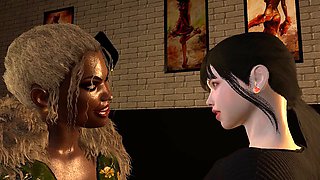 3D interracial sex with girls