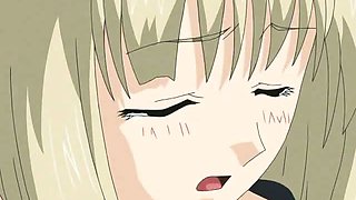 Big breasted hentai cutie showing her assets and getting
