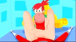 Fred and Barney fuck Betty Flintstones at cartoon porn movie