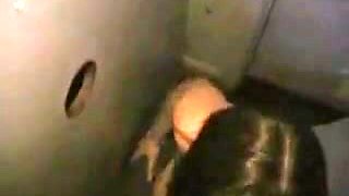 Her first gloryhole blowjob!