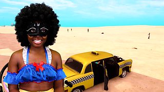 Gta vice city, beautiful ebony girl, playing video games