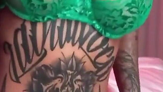 Tattooed Busty MILF Takes Multiple Cocks for Bukkake Facial
