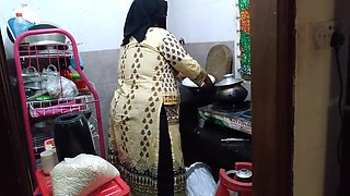 Hot Mother - Indian 55 Year Old Hot Fucked By Son In Law In Kitchen - Cum In The Big Ass