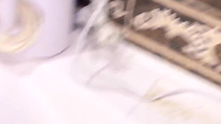 A Sexy Girl Peeing in the Morning! Showing off My Panties with Soiled Pads!