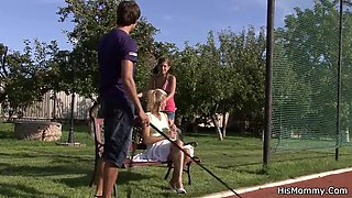 Meeting with his old step mom leads to toying