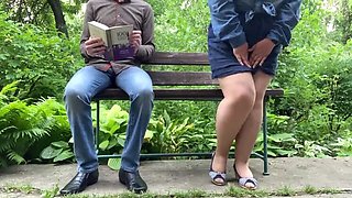 Steamy MILF Pisses in Nylon Pantyhose Outdoor - Big Ass BBW Mom Doggy Style