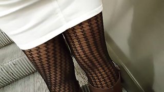 Pantyhose in miniskirts