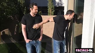Roommates Share Slutty Neighbor Octavia Red's Tight Pussy and Ass - Threesome Facial Cumshot