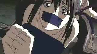 Mistress roughly kicks hentai slave