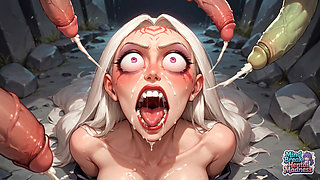 Milk Spray Orgasm: White Elf Goddess' Mind Break Hymen Assault