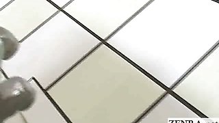 Busty Japan bath house nudist cleaning and sponge bath