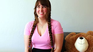 Busty brunette solo masturbation