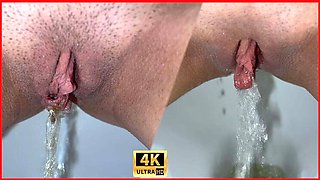 Amelia Queen Pissing Close-Up POV - Teen Russian Girl Peeing Compilation in 4K