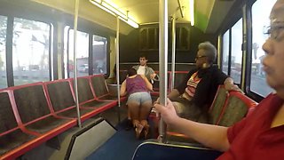 Couple fucks on a public bus as passengers film it