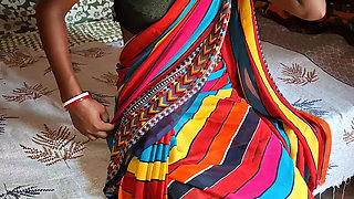 Aunty Clad in a Red Saree
