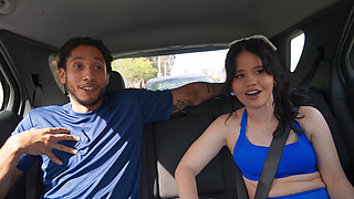 Rough sex in a car with Asian Yhivi and facial