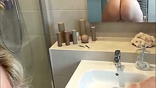 Naked Bathroom Big PAWG Juicy Bare Ass Tease