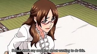 Horny romance anime clip with uncensored big tits, creampie