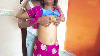 Desi village bhabi with her husband at night doing sex
