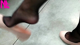 Dangling in Rose Ballet Flats in a Store