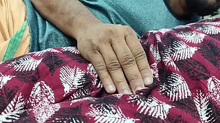 Romantic Boob Press and Pussy Rub with Desi Mature Couple