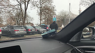 Parking Lot Handjob Next to Stranger and Bus Cum Finish