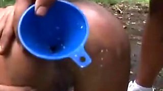 Rough Anal Sex And Milk Enema