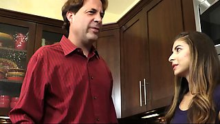 Cute daughter seduced daddy