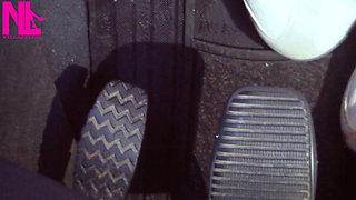 Barefoot Revving in Puma Sneakers