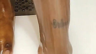 Hot Ebony Full Soap Shower Massage Her Big Ass Booty Tits