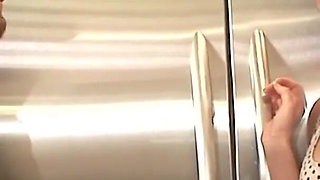 Horny brunette teen swallows cum