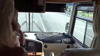 Godee Seduces in Camping Car with Massive French Curves