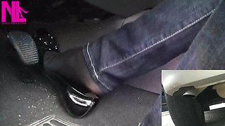 Revving with Exhaust Shot in Black Ballet Flats