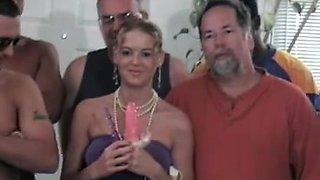Gorgeous blonde covered in cum