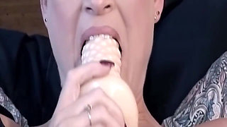 Mature MILF Stretches Hairy Pussy with Massive Dildos